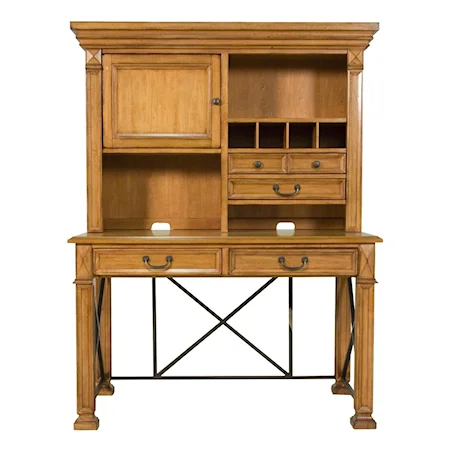 Traditional Table Writing Desk and Hutch