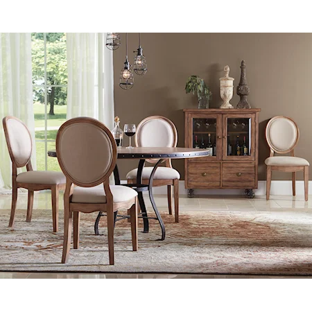 5 Piece Round Table and Oval Back Chair Set