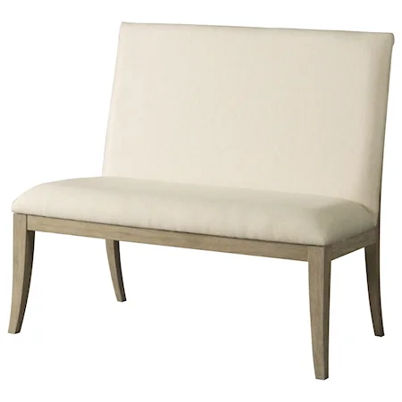 Contemporary Upholstered Dining Bench with Full Back