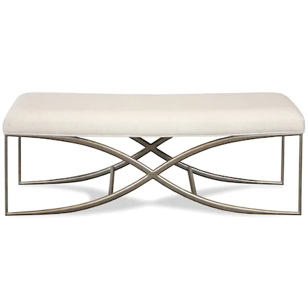 48-Inch Upholstered Bed Bench with Elegant Metal Base