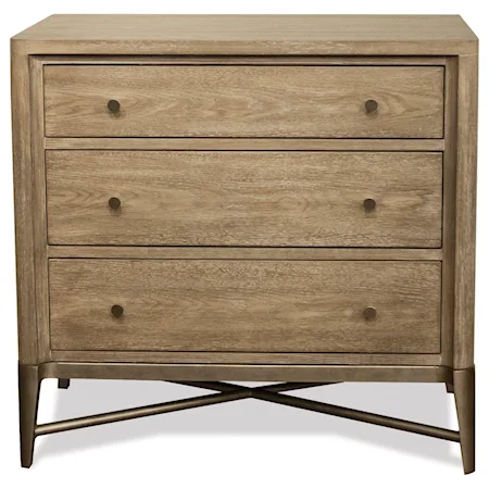 3 Drawer Nightstand with Dual USB Charging Port