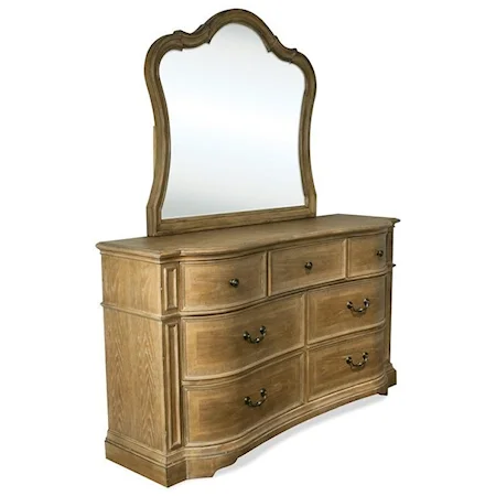 7 Drawer Dresser and Beveled-Edge Mirror Combo