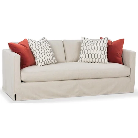 84" Slip Cover Sofa with Bench Seat Cushion