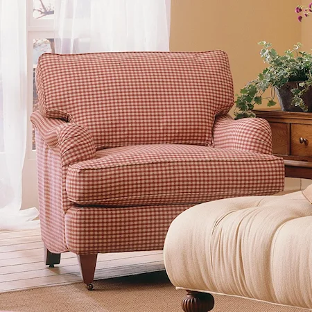 Wide Chair with Caster Feet