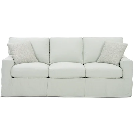 86" 3-Cushion Contemporary Slip Covered Sofa