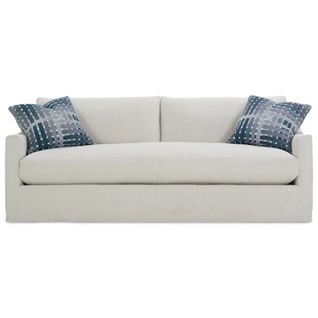 Transitional Sofa with Loose Back Pillows and Slipcover