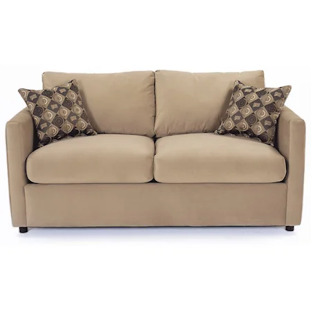 Contemporary Two Cushion Full Sleeper Sofa