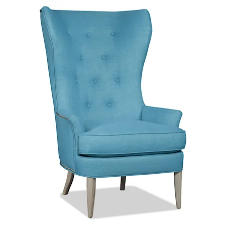 Traditional Button-Tufted Wing Chair