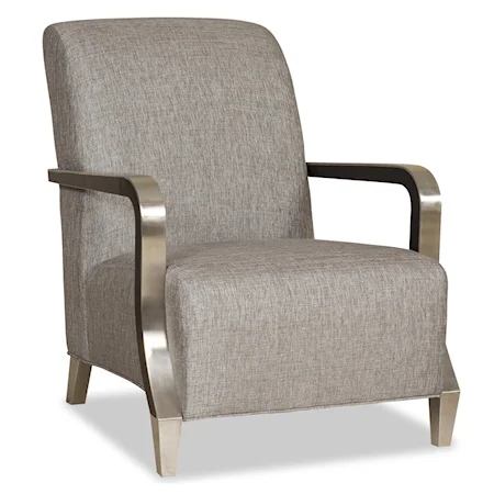 Transitional Upholstered Chair with Stainless Steel Legs