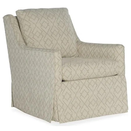 Casual Upholstered Swivel Glider with Track Arms