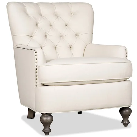 Traditional Club Chair With Diamond Tufting Detail