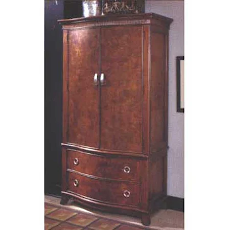 TwoPiece Two Door Two Drawer Curved Front Armoire
