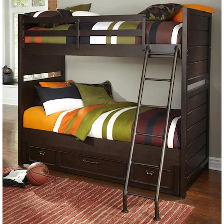 Casual Bunk Bed with Storage Unit