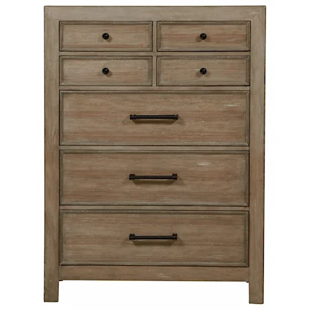 7 Drawer Chest with Cast Iron Finished Hardware
