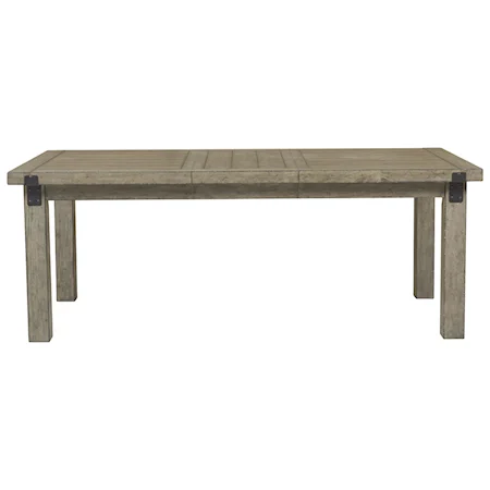 Leg Dining Table with Decorative Metal Leg Brackets