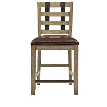 Metal Strap Gathering Chair with Upholstered Seat