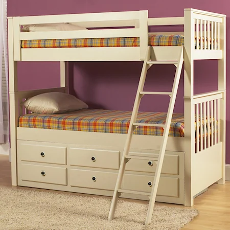 Twin-Over-Twin Space Saving Bunk Bed & Trundle Set