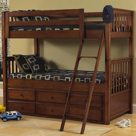 Twin-Over-Twin Space Saving Bunk Bed & Trundle Set