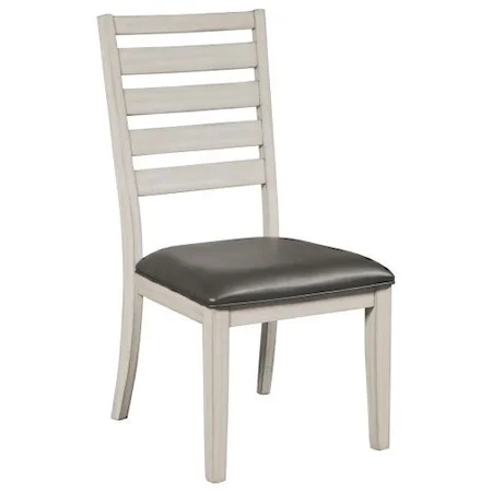 Casual Ladder Back Side Chair with Upholstered Seat