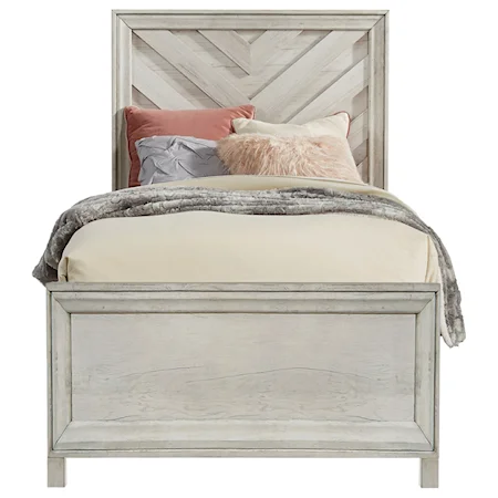 Twin Chevron Panel Bed