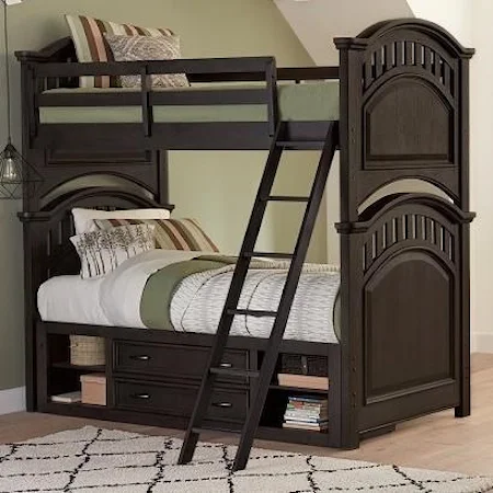 Twin Bunk Bed with Underbed Storage Unit