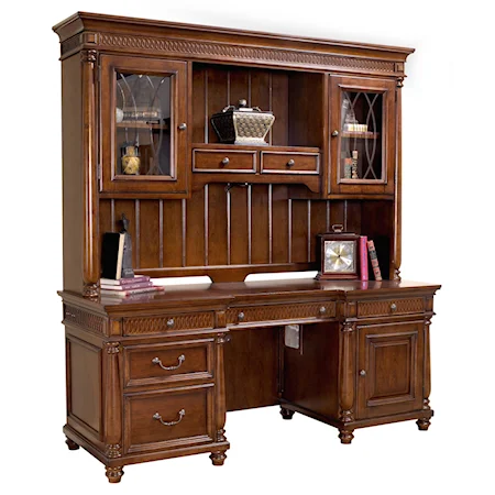 Classically Styled Computer Desk with Hutch
