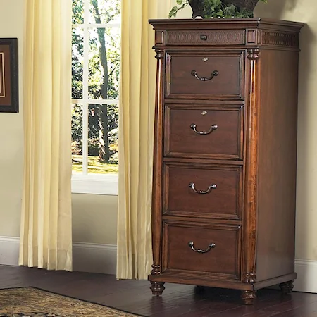 5 Drawer Cherry File Cabinet