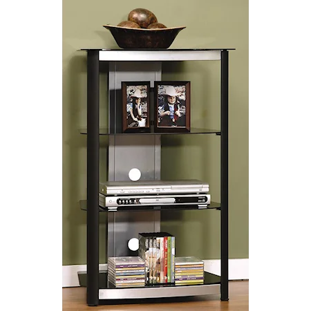 Audio Pier with Glass Shelves