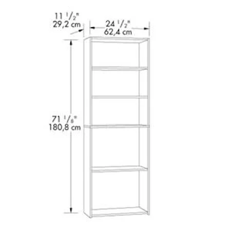 Casual Adjustable 5-Shelf Bookcase
