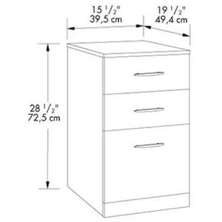 3-Drawer Pedestal