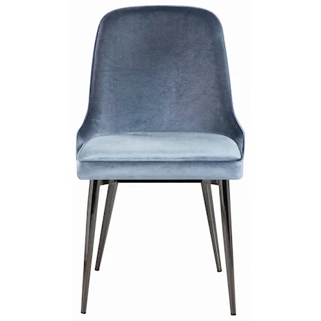 Upholstered Dining Chair with Tapering Legs