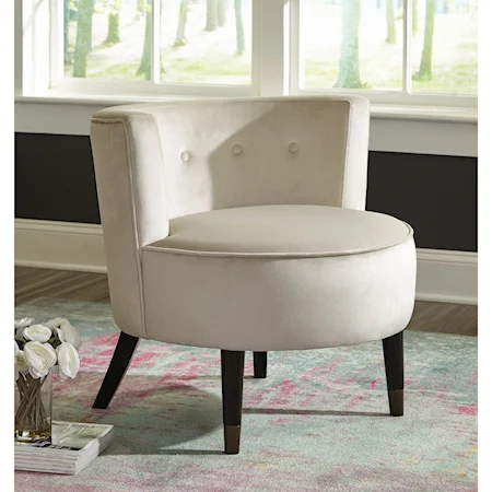 Transitional Accent Chair with Button Tufting