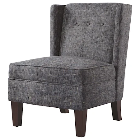 Upholstered Accent Chair with Wing Back Design