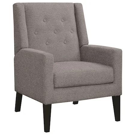 Accent Chair with Demi-Wings and Button Tufting