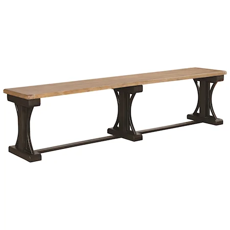 Long Two-Tone Dining Bench