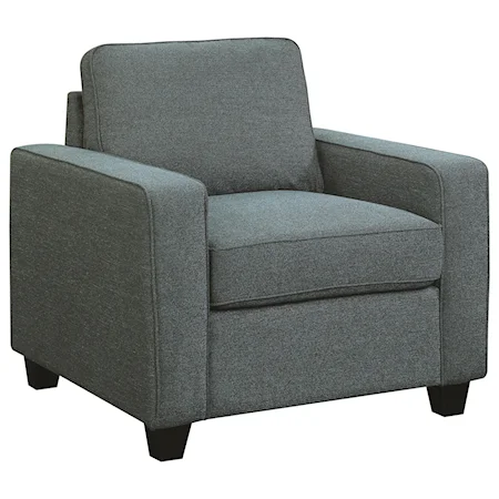 Transitional Upholstered Chair with Track Arms