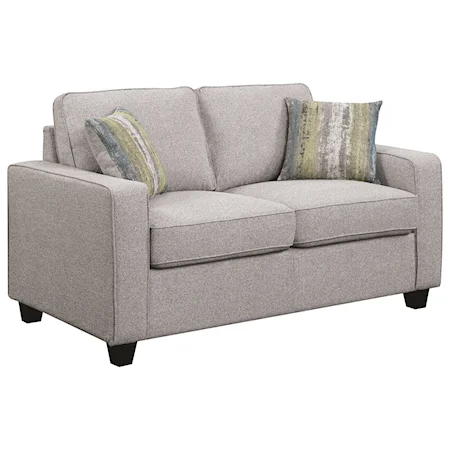 Transitional Loveseat with Track Arms
