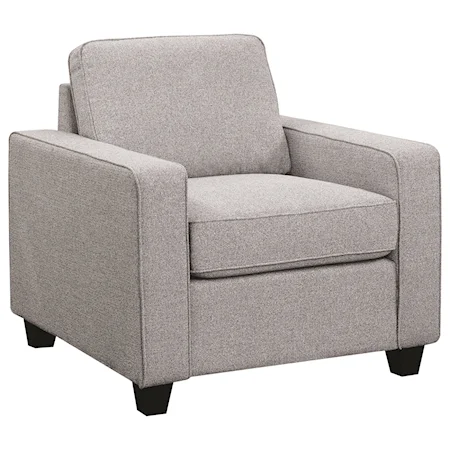 Transitional Upholstered Chair with Track Arms