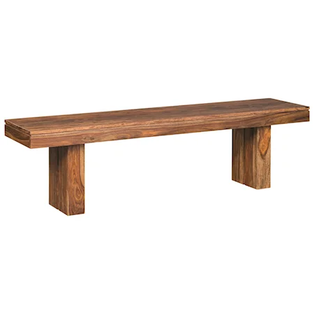 Rustic Sheesham Wood Dining Bench