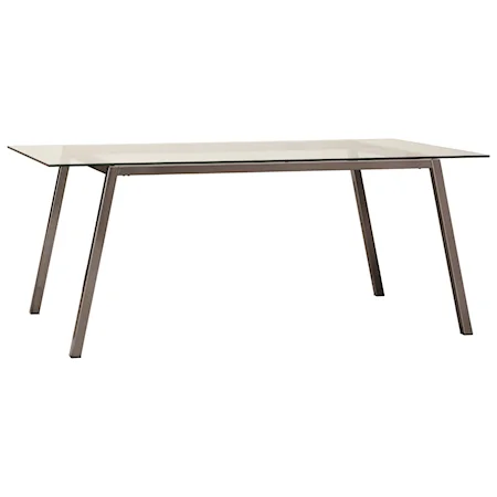 Modern Dining Table with Rectangular Glass Top