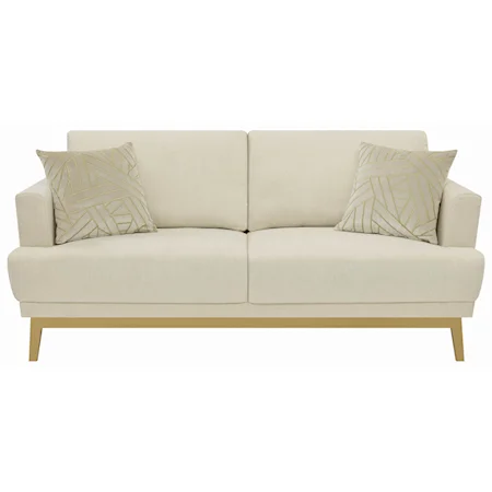 Transitional Sofa with Wood Base