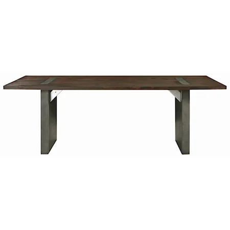 Industrial Dining Table with Concrete Composite Base