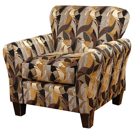 Upholstered Chair with Flare Tapered Arms