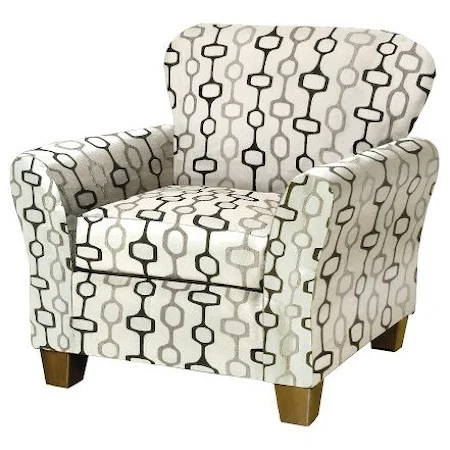 Upholstered Chair with Flare Tapered Arms