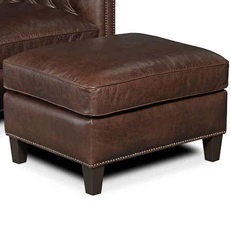 Traditional Ottoman With Nailhead Trim