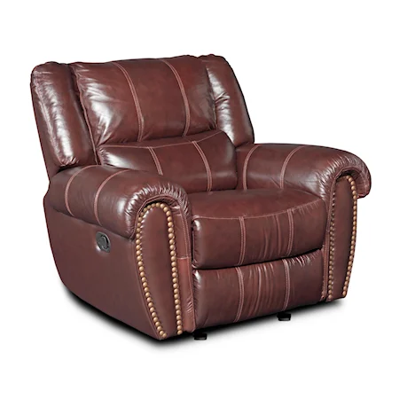 Causal Power Motion Glider Recliner with Classic Nailhead Studs