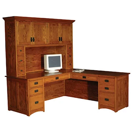 Prairie Mission L-Shape Desk and Hutch