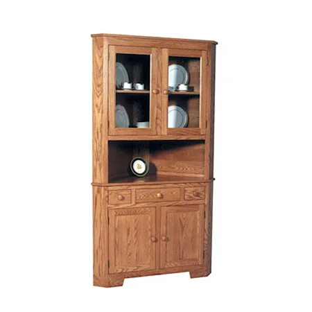 Shaker 2-Door Open Corner China Hutch