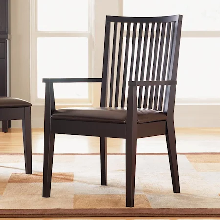 Slat Back Dining Arm Chair