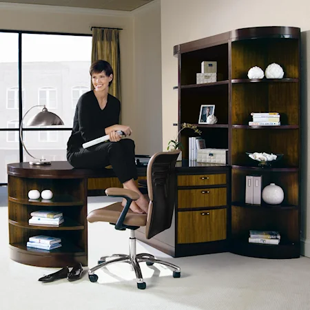 4 Piece Partner's Desk & Bunching Bookcase